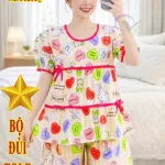 Nguồn hàng sỉ đồ bộ nữ tay ngắn quần đùi vải tole QV-90206