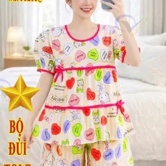 Nguồn hàng sỉ đồ bộ nữ tay ngắn quần đùi vải tole QV-90206