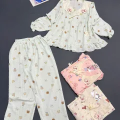 Shop sỉ đồ bộ nữ tiểu thư tay dài cotton hàn không giãn  HT-15236 - 115236