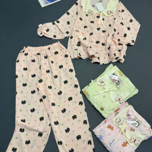 Shop sỉ đồ bộ nữ tiểu thư tay dài cotton hàn không giãn  HT-15236 - 115236