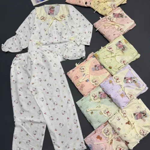 Shop sỉ đồ bộ nữ tiểu thư tay dài cotton hàn không giãn  HT-15236 - 115236