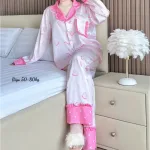 Nơi lấy sỉ đồ Bộ Pijama Nữ - Đồ Bộ Tay Dài Quần Dài Họa Tiết Đơn Giản Mặc Mát Thoải Mái Big Size 50–80kg