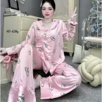 Chỗ sỉ đồ Bộ Pijama Nữ - Đồ Bộ Tay Dài Quần Dài Viền Bèo Họa Tiết Nhí Size 40-65kg