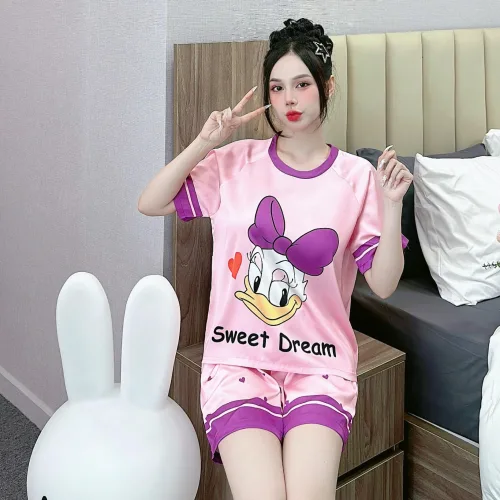 Shop sỉ đồ bộ quần đùi  áo cổ tròn tay ngắn in nhiều hoạ tiết – một lựa chọn đáng tham khảo trong tăm lạnh