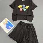 Chuyên sỉ đồ bộ thun nữ áo tay ngắn quần đùi bèo chất cotton 4 chiều