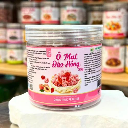 Shop sỉ ô Mai Đào Hồng Mini Thơm Ngon 250g - Hộp Pet
