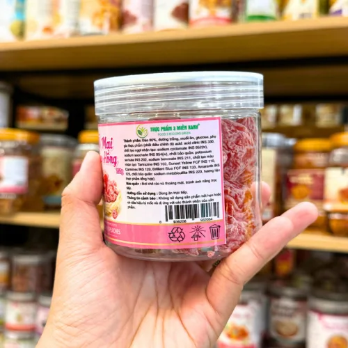 Shop sỉ ô Mai Đào Hồng Mini Thơm Ngon 250g - Hộp Pet