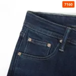 Quần jean nam Old Sailor 7160 dáng dài, form Slim-fit màu xanh đậm