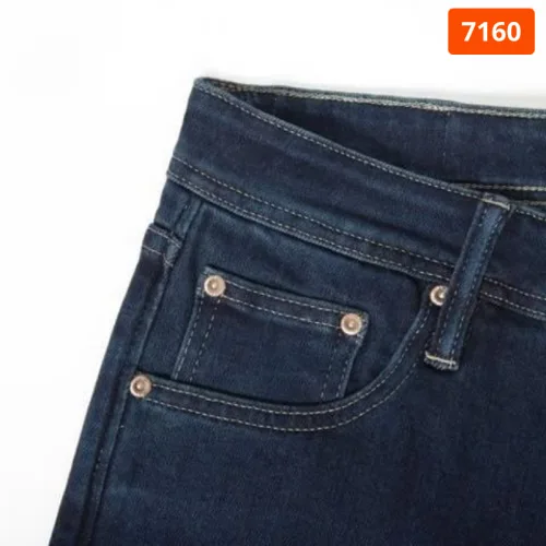 Quần jean nam Old Sailor 7160 dáng dài, form Slim-fit màu xanh đậm