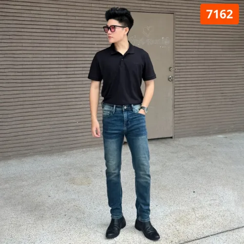 Quần Jean Nam Dài Slim-fit Old Sailor 7162 Màu Xanh Wash
