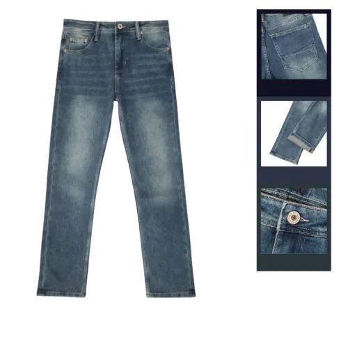 Quần Jean Nam Dài Slim-fit Old Sailor 7162 Màu Xanh Wash