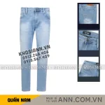 Quần jean nam dài Old Sailor 7274 phom Slim-fit màu xanh nhạt