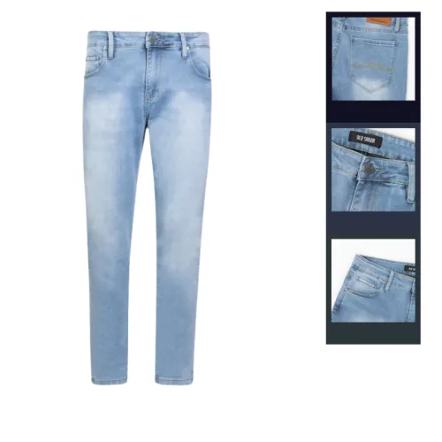 Quần jean nam dài Old Sailor 7274 phom Slim-fit màu xanh nhạt