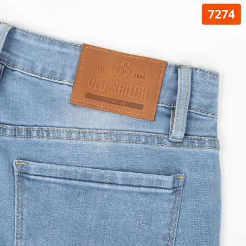 Quần jean nam dài Old Sailor 7274 phom Slim-fit màu xanh nhạt