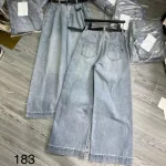 Shop sỉ quần Jeans Cotton Nữ Ống Suông Vải Dày Mềm Không Co Giãn Tôn Dáng