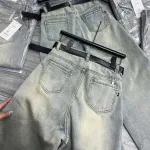 Shop sỉ quần Jeans Cotton Nữ Ống Suông Vải Dày Mềm Không Co Giãn Tôn Dáng