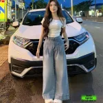 Shop sỉ quần Jeans Cotton Nữ Ống Suông Vải Dày Mềm Không Co Giãn Tôn Dáng
