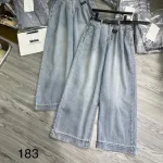 Shop sỉ quần Jeans Cotton Nữ Ống Suông Vải Dày Mềm Không Co Giãn Tôn Dáng