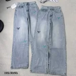 Shop sỉ quần Jeans Cotton Nữ Ống Suông Vải Dày Mềm Không Co Giãn Tôn Dáng