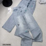 Shop sỉ quần Jeans Cotton Nữ Ống Suông Vải Dày Mềm Không Co Giãn Tôn Dáng