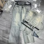 Shop sỉ quần Jeans Cotton Nữ Ống Suông Vải Dày Mềm Không Co Giãn Tôn Dáng