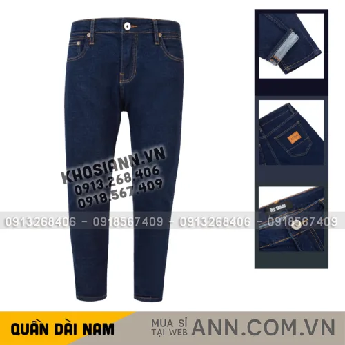 Quần jeans nam Osl Aeroflex màu Deep-Black dài 95cm
