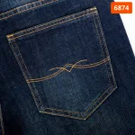 Quần jeans dài nam Osl Aeroflex màu đen sâu, dài 95cm - 6874
