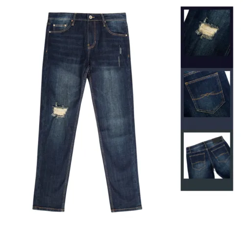 Quần jeans dài nam Osl Aeroflex màu đen sâu, dài 95cm - 6874