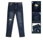 Quần jeans dài nam Osl Aeroflex màu đen sâu, dài 95cm - 6874