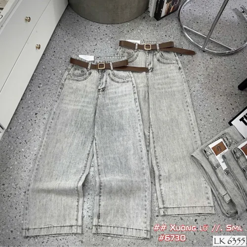 Quần ống rộng vải xốp cột nơ