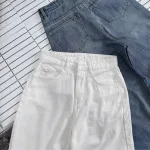 Nơi lấy sỉ quần Jeans Nữ Ống Rộng Vải Dày Mềm Không Co Giãn Phối Nơ Ở Túi Quần Cực Xinh