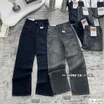 Quần jeans nữ QG289 ống suông tôn dáng, chất vải dày mềm không co giãn
