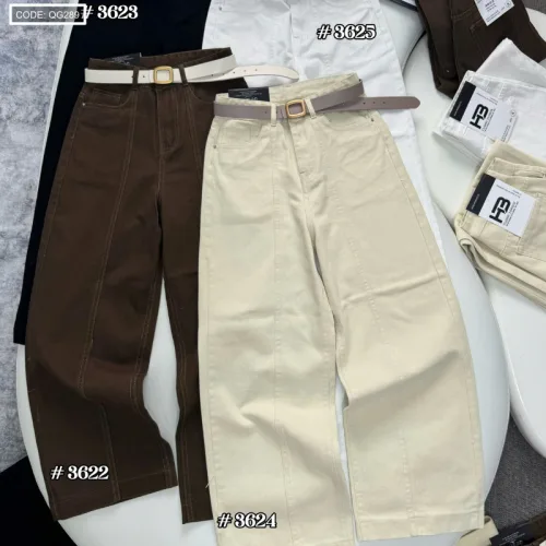 Quần jeans nữ QG289 ống suông tôn dáng, chất vải dày mềm không co giãn