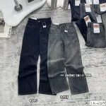 Quần jeans nữ QG289 ống suông tôn dáng, chất vải dày mềm không co giãn