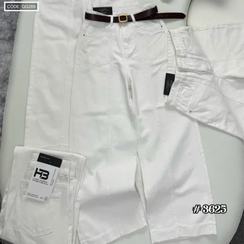 Quần jeans nữ QG289 ống suông tôn dáng, chất vải dày mềm không co giãn