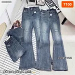 Quần jeans nữ QG289 ống suông tôn dáng, chất vải dày mềm không co giãn