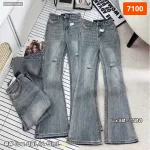 Quần jeans nữ QG289 ống suông tôn dáng, chất vải dày mềm không co giãn