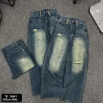 Quần jeans nữ 5641 ống suông, chất vải dày mềm không co giãn