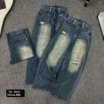 Quần jeans nữ 5641 ống suông, chất vải dày mềm không co giãn