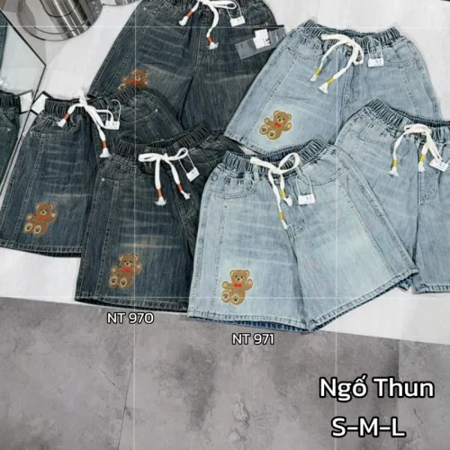 Quần Jeans Nữ Trơn Ống Rộng Vải Dày Mềm Không Co Giãn