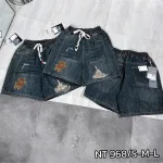 Quần Jeans Nữ Trơn Ống Rộng Vải Dày Mềm Không Co Giãn