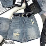 Quần Jeans Nữ Trơn Ống Rộng Vải Dày Mềm Không Co Giãn