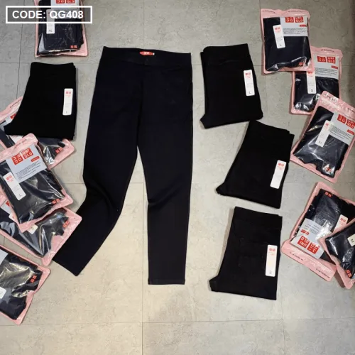 Chỗ sỉ quần Leggin nữ 2 túi sau màu đen kèm túi cao cấp