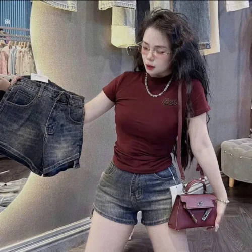 Nguồn hàng sỉ quần Short Jean Nữ Không Co Giãn Đứng Form Chuẩn