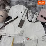 Quần Short Jean Nữ Thêu Logo Không Co Giãn Đứng Form Chuẩn