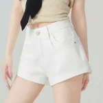 Quần short nữ jean trơn QG295, chất jean không co giãn, đứng form, 5 màu