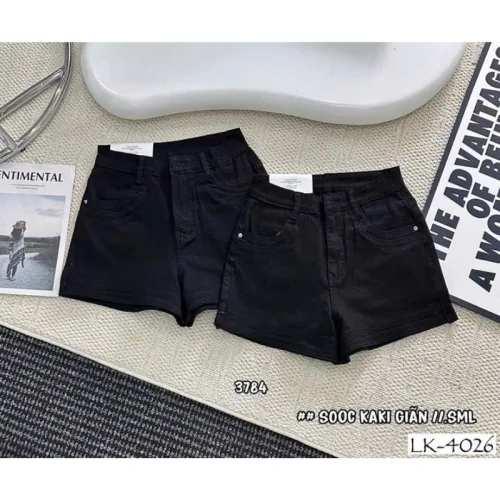 Quần short nữ jean trơn QG295, chất jean không co giãn, đứng form, 5 màu