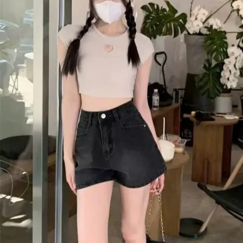 Chuyên sỉ quần Short Jean Trơn Nữ Không Co Giãn Đứng Form Chuẩn Mặc Cực Xinh