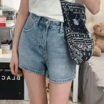 Chuyên sỉ quần Short Jean Trơn Nữ Không Co Giãn Đứng Form Chuẩn Mặc Cực Xinh