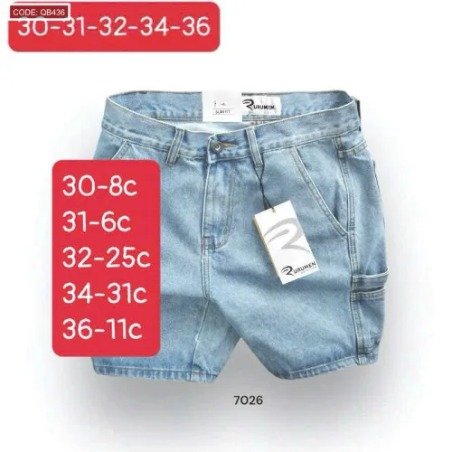 Nguồn hàng sỉ quần Short Jeans Nam Rurumen Cao Cấp Chất Liệu Co Giãn (Có size 36)